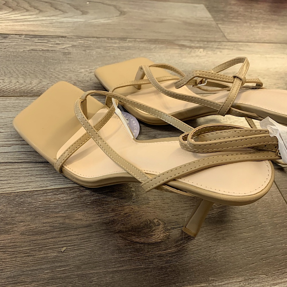 Tan High Heel Strappy Sandals